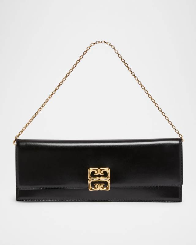 4G Liquid Long Clutch Bag in Leather